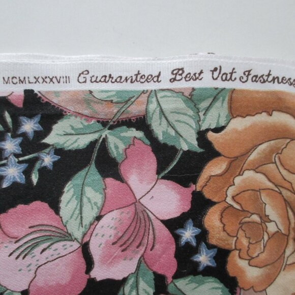 4-1/3 yards 55" House Home Polished Cotton Chintz 1988 Rose Bouquets Ribbons - Picture 5 of 7